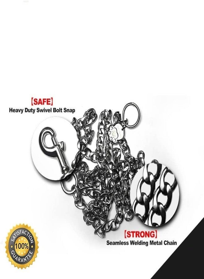 PPJ ® - Pet Dog Chain Silver Grind No.14 Heavy Weight Dogs Leash Heavy Duty Dog Chain with Heavy Hook (L - 60 inch) for Small Dogs (Pack of 4) - Image 4